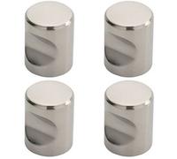 Loops 4 Pack - Cylindrical Cupboard Door Knob 16mm Diameter Polished Stainless Steel Handle