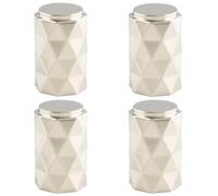 Loops 4 Pack - Diamond Cylinder Cupboard Door Knob - 20mm Diameter Polished Nickel Pull Handle