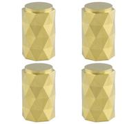 Loops 4 Pack - Diamond Cylinder Cupboard Door Knob - 20mm Diameter - Satin Brass Pull Handle