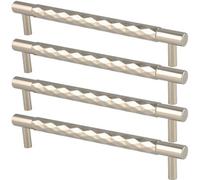 Loops 4 Pack - Diamond T Bar Pull Handle - Polished Nickel - 160mm Centres Solid Brass Drawer
