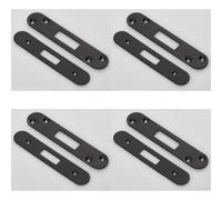 Loops 4 Pack - Door Frame Forend Strike And Fixing Pack Setfor Deadlocks - Matt Black Radius
