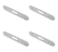 Loops 4 Pack - Door Frame Forend Strike And Fixing Pack Setfor Deadlocks - Satin Steel Radius