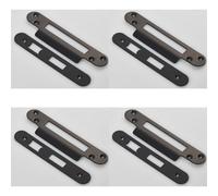 Loops 4 Pack - Door Frame Forend Strike And Fixing Pack Setfor Sashlocks - Matt Black Radius