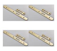 Loops 4 Pack - Door Frame Forend Strike & Fixing Pack Set- Din Euro Deadlock - Brass Pvd Radius
