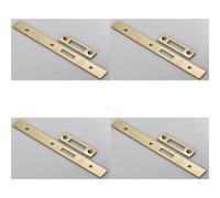 Loops 4 Pack - Door Frame Forend Strike & Fixing Pack Set- Din Euro Deadlock - Brass Pvd Square