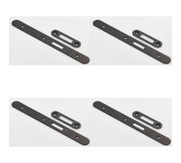 Loops 4 Pack - Door Frame Forend Strike & Fixing Pack Set- Din Euro Deadlock - Matt Black Radius
