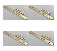 Loops 4 Pack - Door Frame Forend Strike & Fixing Pack Set- Din Euro Deadlock - Satin Brass Radius