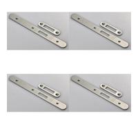Loops 4 Pack - Door Frame Forend Strike & Fixing Pack Set- Din Euro Deadlock - Satin Steel Radius
