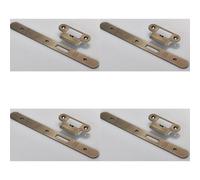Loops 4 Pack - Door Frame Forend Strike & Fixing Pack Set- Din Latch Antique Brass Radius 235X24mm