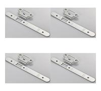 Loops 4 Pack - Door Frame Forend Strike & Fixing Pack Setdin Latch - Bright Steel Radius 235X24mm