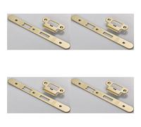 Loops 4 Pack - Door Frame Forend Strike & Fixing Pack Setdin Latch - Satin Brass Radius 235X24mm
