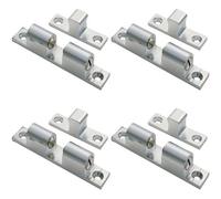 Loops 4 Pack - Double Ball Roller Cupboard Catch 60 X 11.5mm 50mm Fixing Centers Satin Chrome