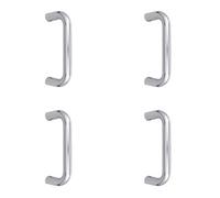 Loops 4 Pack Durable 22mm D Shape Stainless Steel Pull Handle - Grade 304 Polished Finish - Door Handle