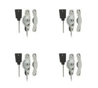 Loops 4 Pack Durable 65mm Satin Chrome Narrow Locking Fasteners For Secure Applications - Window Fastener