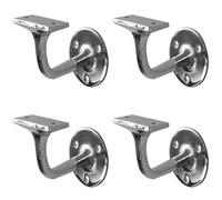 Loops 4 Pack Durable 75mm Polished Chrome Zinc Handrail Brackets For Safety And Style - Stair Bannister Holder
