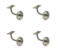 Loops 4 Pack Durable 75mm Satin Nickel Zinc Handrail Brackets For Safety - Stair Bannister Holder