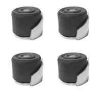 Loops 4 Pack Durable Aluminium Floor Mounted Doorstops - 40X30mm Satin Anodised Finish - Rubber Stopper Protector