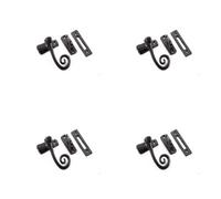 Loops 4 Pack Durable Black Range Curly Tail Casement Fasteners 90X55mm For Secure Windows - Window Handle
