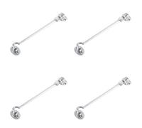 Loops 4 Pack Durable Brass Cabin Hook 205mm In Satin Chrome Finish - Hook & Eye Arm Lock