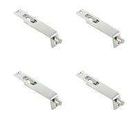 Loops 4 Pack Durable Brass Slide Action Flushbolts 102X16mm In Elegant Satin Chrome Finish
