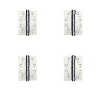 Loops 4 Pack Durable Grade 11 Polished Chrome Steel Ball Bearing Hinge 102X76mm For Heavy-Duty Doors - Door Hinges