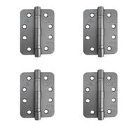 Loops 4 Pack Durable Grade 11 Satin Nickel Steel Ball Bearing Radius Hinge 102X76mm For Heavy-Duty Doors - Door Hinges