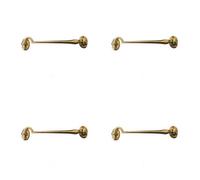 Loops 4 Pack Durable Polished Brass Cabin Hook 75mm For Home And Office Use - Hook & Eye Arm Lock