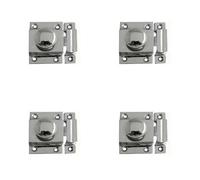 Loops 4 Pack Durable Polished Chrome Cabinet Catch 56X36mm For Secure Closures - Cupboard Door Catch