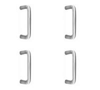 Loops 4 Pack Durable Stainless Steel 19mm D Shape Pull Handle - Satin Finish 300mm - Door Handle