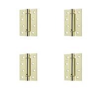 Loops 4 Pack Electro Brassed Single Action Spring Hinge - Pack Of 3 (102X76X2.7mm) For Convenient Door Closure - Door Hinges