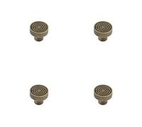 Loops 4 Pack Elegant 30mm Antique Brass Cupboard Knob For Stylish Interiors Kitchen Cabinet Knob