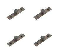 Loops 4 Pack Elegant 30mm Dark Bronze Cupboard Knob With Plain Backplate Kitchen - Cabinet Knob