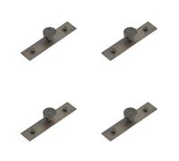 Loops 4 Pack Elegant 30mm Dark Bronze Cupboard Knob With Plain Backplate Kitchen Cabinet Knob
