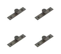 Loops 4 Pack Elegant 30mm Dark Bronze Cupboard Knob With Stepped Backplate - Kitchen Cabinet Knob