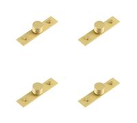 Loops 4 Pack Elegant 30mm Plain Satin Brass Cupboard Knob For Stylish Interiors - Kitchen Cabinet Knob