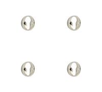 Loops 4 Pack Elegant 40mm Euro Profile Escutcheon In Polished Nickel For Luxurious Homes - Solid Brass Key Hole Cover