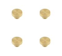 Loops 4 Pack Elegant 40mm Satin Brass Cupboard Knob For Stylish Interiors Kitchen Cabinet Knob