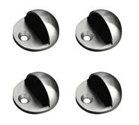 Loops 4 Pack Elegant 50mm Satin Stainless Steel Door Stops For Modern Interiors - Rubber Stopper Protector