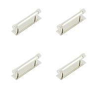 Loops 4 Pack Elegant 96mm Polished Nickel Cabinet Handle - Stepped Backplate Design - Kitchen Drawer Pull Handle
