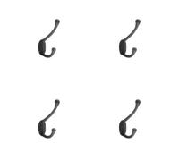 Loops 4 Pack Elegant Antique Black Hat And Coat Hook - 125mm - Wall Mounted Clothing Hook