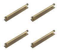 Loops 4 Pack Elegant Antique Brass Cabinet Handle With Stepped Backplate - 224mm Center - Kitchen Drawer Pull Handle