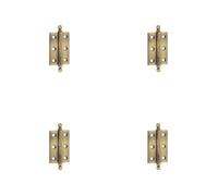 Loops 4 Pack Elegant Antique Brass Finial Hinge 50X35mm For Cabinet Doors - Solid Brass - Door Hinges