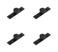 Loops 4 Pack Elegant Black Cupboard Knob With 40mm Plain Backplate For Stylish Interiors - Kitchen Cabinet Knob