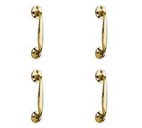 Loops 4 Pack Elegant Bow Shape Pull Handle In Polished Brass - 152mm - Door Handle