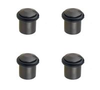 Loops 4 Pack Elegant Chamfered Door Stops In Dark Bronze Finish For Stylish Interiors - Solid Brass & Rubber Stopper