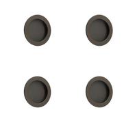 Loops 4 Pack Elegant Circular Flush Pull In Dark Bronze Finish For Doors - Door Handle