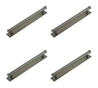Loops 4 Pack Elegant Dark Bronze Cabinet Handle With Knurled Design - 224mm Ctrs - Kitchen Drawer Pull Handle