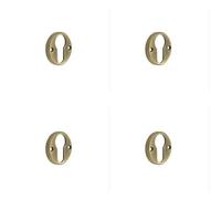 Loops 4 Pack Elegant Knurled Euro Profile Escutcheon In Antique Brass For Stylish Doors - Solid Brass Key Hole Cover