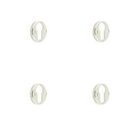 Loops 4 Pack Elegant Knurled Euro Profile Escutcheon In Polished Nickel - Solid Brass Key Hole Cover