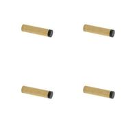 Loops 4 Pack Elegant Knurled Wall-Mounted Door Stops In Satin Brass Finish - Solid Brass & Rubber Stopper